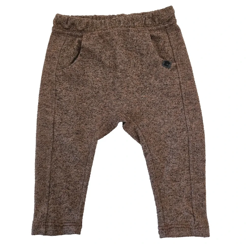 Brown Knit Baby Jogger‎ Pants – Elastic Waist with Front Pockets 12-18Months
